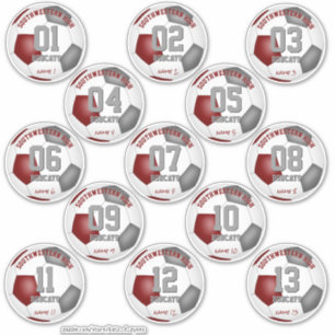 Sticker équipe de football maroon gris couleurs ensemble p