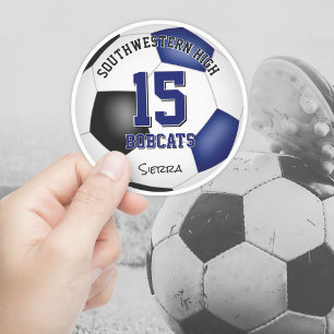 Sticker équipe de football noir bleu couleurs garçons fill