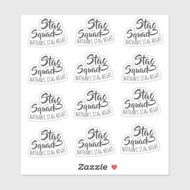 Sticker Équipe de garçon personnalisée Enterrement de vie  (Feuille)