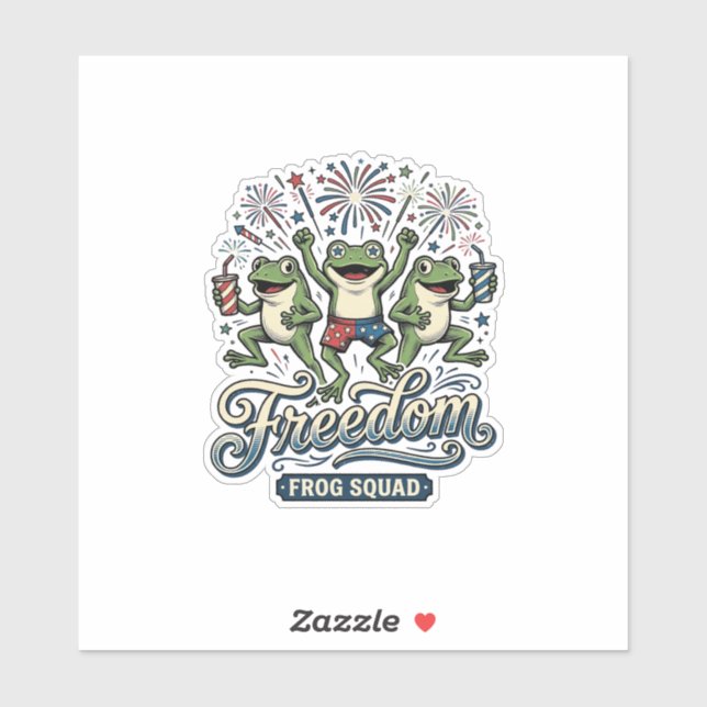 Sticker Équipe de grenouille de liberté Conception de chem (Feuille)