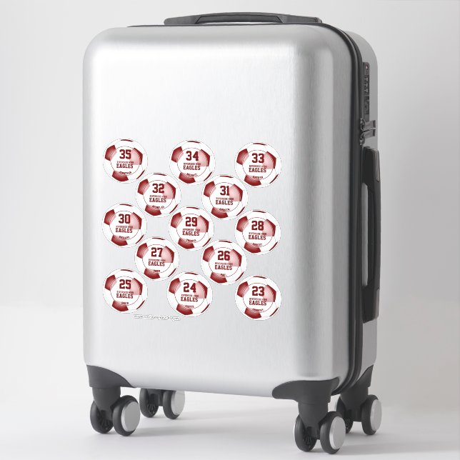 Sticker équipe de maroon blanc couleurs enfants soccer ens (Sur valise)