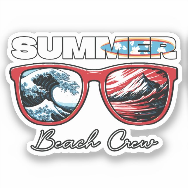 Sticker Équipe de plage d'été - Vibes d'été (Recto)