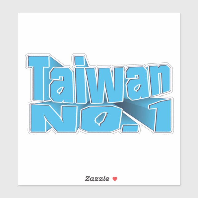 Sticker équipe de taïwan-no-1_BLUE_ taiwan (Feuille)