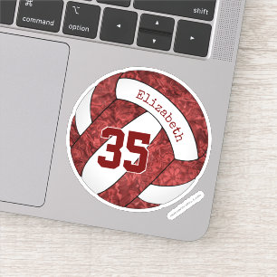 Sticker équipe de volley-ball des filles de maroon couleur