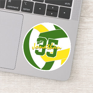 Sticker équipe de volley-ball en or vert couleurs