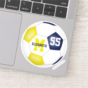 Sticker équipe d'or bleu couleurs filles garçons football