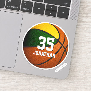 Sticker équipe d'or vert couleurs garçons basketball