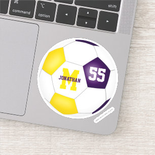 Sticker équipe d'or violet couleurs filles garçons footbal