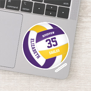 Sticker équipe d'or violet couleurs filles garçons volley-