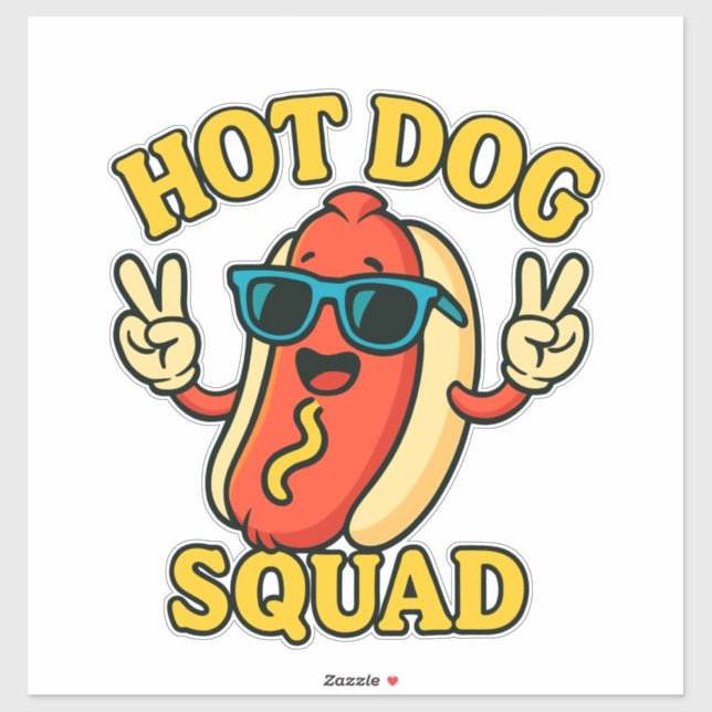 Sticker Équipe du stand de hot-dogs Hot Dog Squad Équipe d (Feuille)