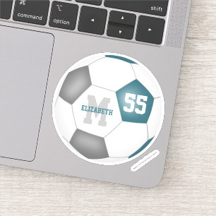 Sticker Équipe gris turquoise couleurs filles garçons socc