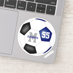 Sticker équipe noire bleu couleurs filles garçons soccer