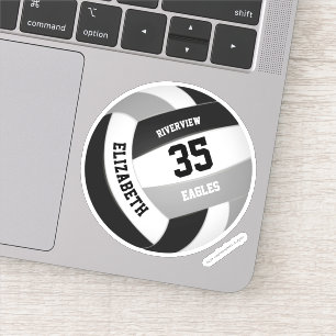 Sticker équipe noire grise couleurs filles garçons volley-