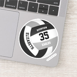 Sticker équipe noire grise couleurs filles garçons volley-