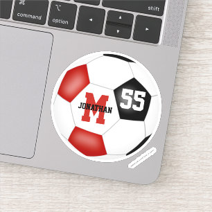 Sticker Équipe noire rouge couleurs garçons filles soccer