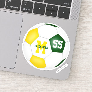 Sticker équipe or vert couleurs filles garçons soccer