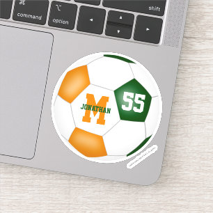 Sticker équipe orange verte couleurs garçons filles soccer