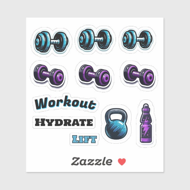 Sticker Équipements de gym Motivation pour les entraînemen (Feuille)