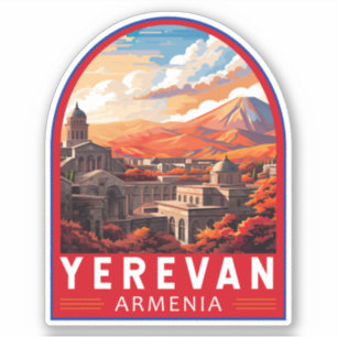 Sticker Erevan Arménie Travel Art Vintage