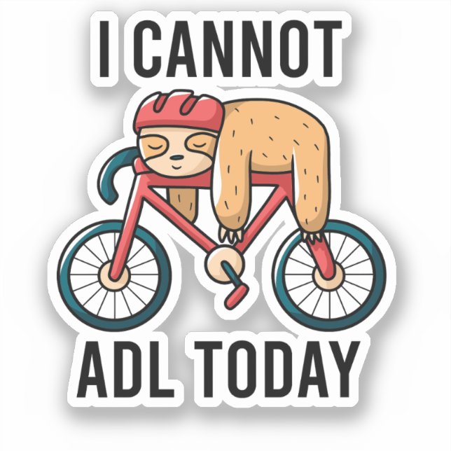 Sticker ergothérapie, Vélo Sloth Lover, BCBA (Recto)