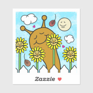 Sticker Escargot mignon avec Dandelion Amis Tomber Vinyl