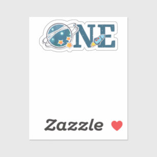 Sticker Espace extra-atmosphérique 1 an Anniversaire Graph