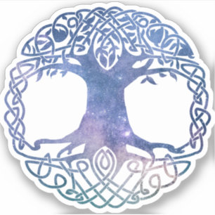 Sticker Espace extra-atmosphérique Galaxie Arbre celtique