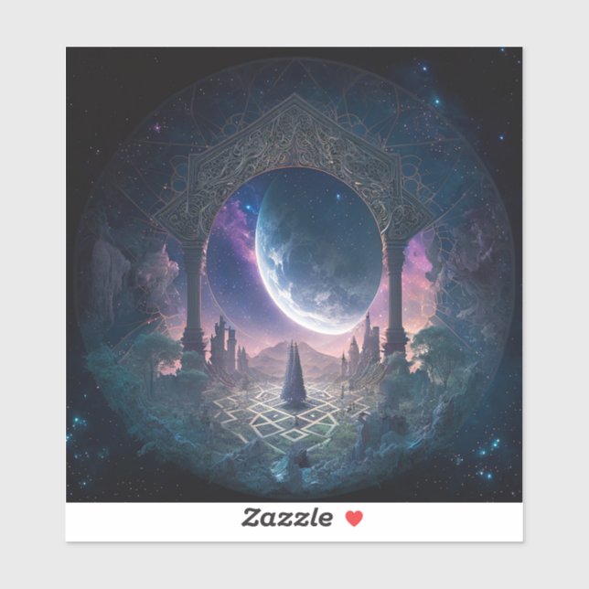 Sticker Espace extra-atmosphérique Imaginaire surréaliste (Feuille)