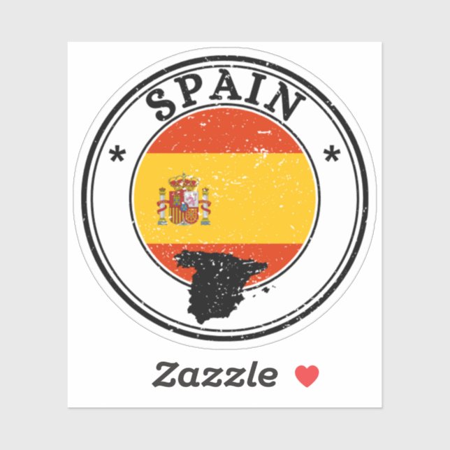Sticker Espagne - Drapeau rond pour le livre porta (Feuille)