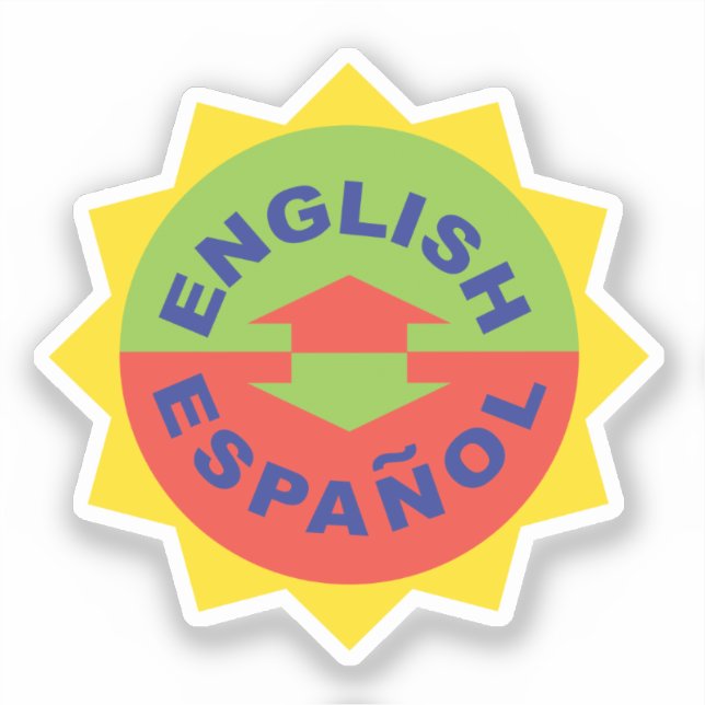 Sticker Español anglais pour traducteur bilingue espagnol (Recto)