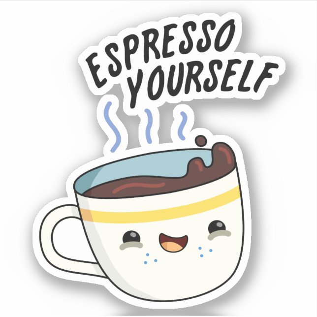 Sticker Espresso Yourself amusant jeu de café (Devant)