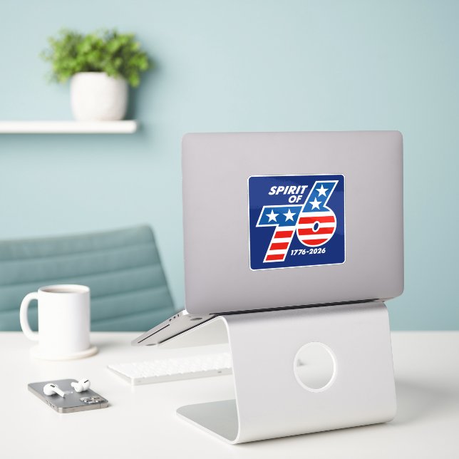 Sticker Esprit de 76 - 250e anniversaire de l'Amérique 177 (Ordinateur portable sur le bureau)