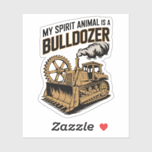 Sticker Esprit de Bulldozer Drôle Vintage Minimaliste