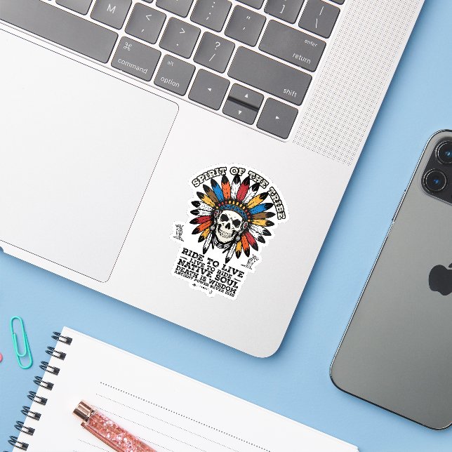 Sticker Esprit De La Tribu (Ordinateur portable avec iPhone)