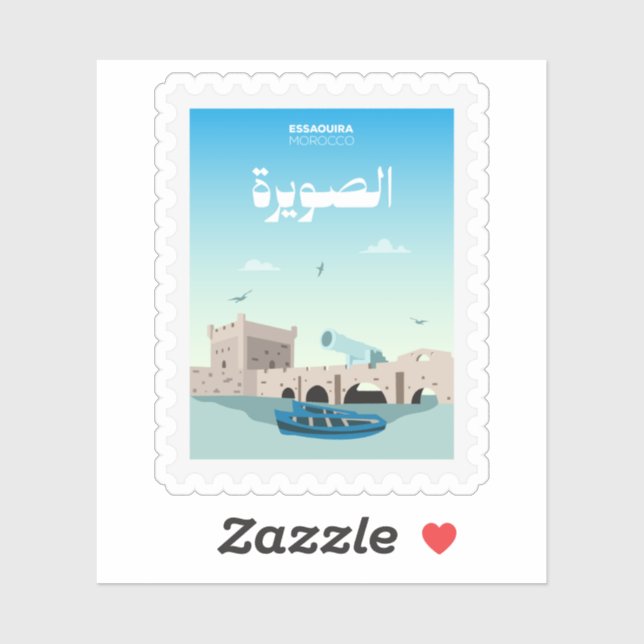 Sticker Essaouira Maroc Timbre-Poste Voyage (Feuille)