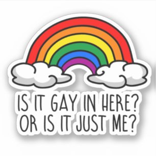 STICKER EST-CE GAI ICI OU EST-CE JUSTE MOI
