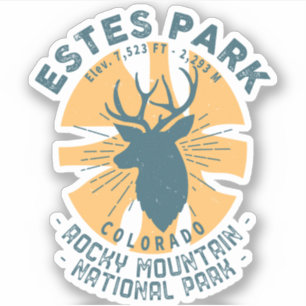 Sticker Estes Park Colorado - Montagnes Vintages rétro