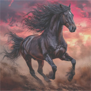 Sticker esthétique cheval noir