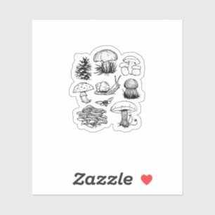 Sticker Esthétique Cottagecore Goblincore Champignon Escar