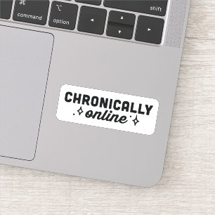 Sticker esthétique de fille chroniquement en ligne