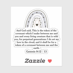 Sticker Et Dieu Dit : Rainbow Heart Mignonne Bible