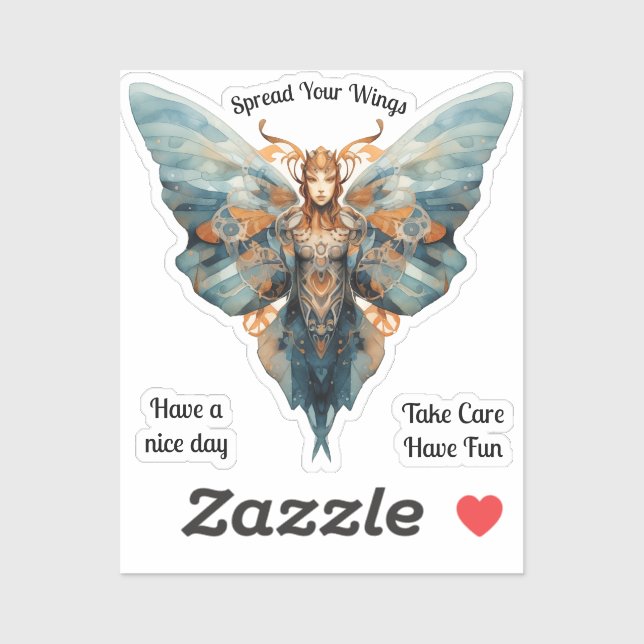 Sticker Étaler vos ailes papillon steampunk (Feuille)
