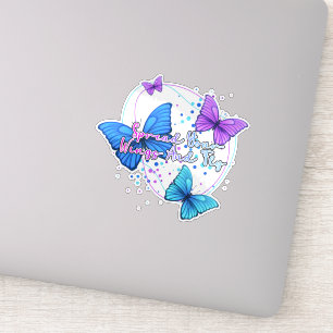 Sticker Étalez vos ailes et mouche papillon