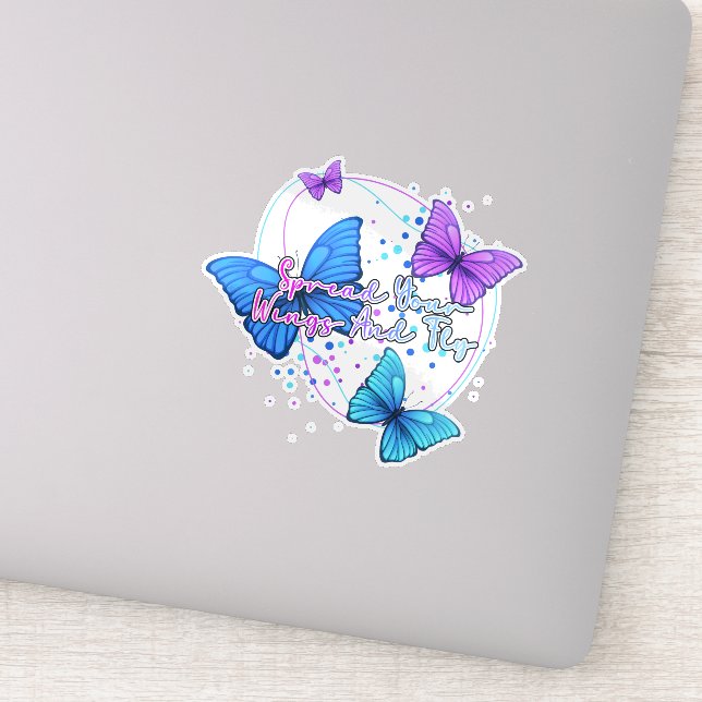 Sticker Étalez vos ailes et mouche papillon (Détail)