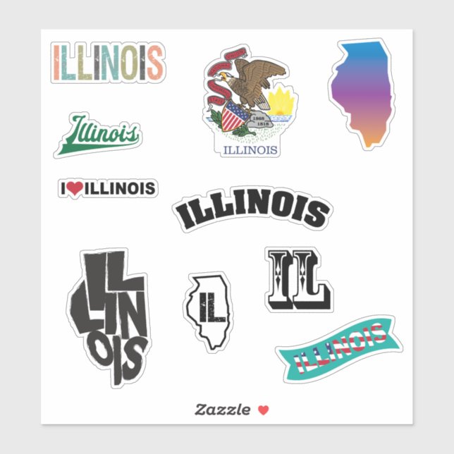 Sticker État de l'Illinois (Feuille)