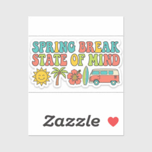 Sticker État d'esprit des vacances de printemps Esthétique