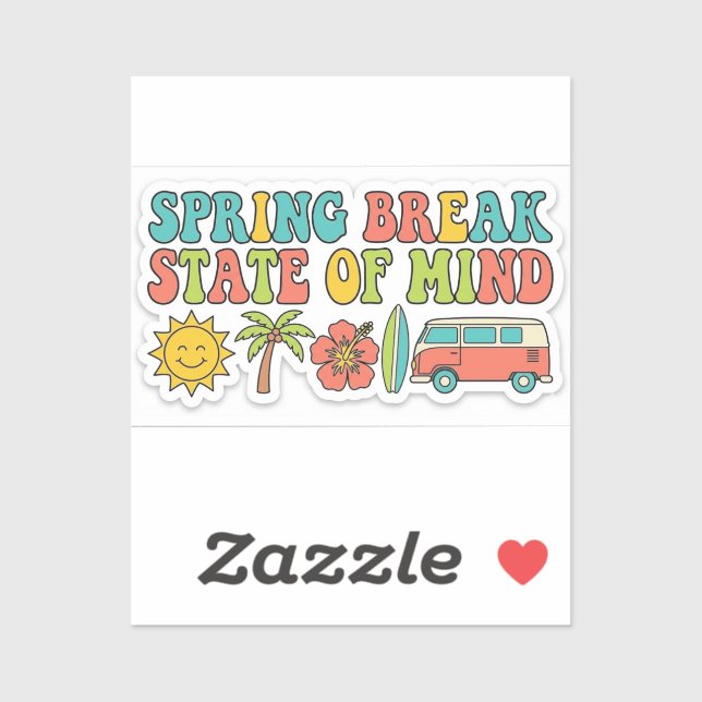 Sticker État d'esprit des vacances de printemps Esthétique (Feuille)