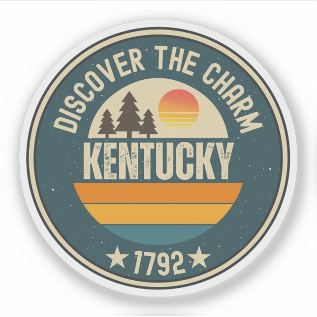 Sticker État du Bluegrass du Kentucky Souvenir (Devant)
