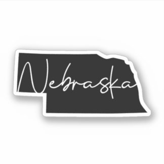 Sticker État du Nebraska noir solide
