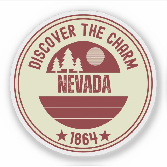 Sticker État du Nevada - Souvenir Desert Vibes (Devant)